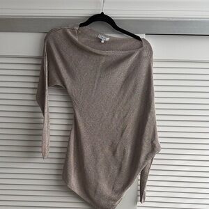 REISS ISLA Metallic - Knit Asymmetrical Top (size xs)